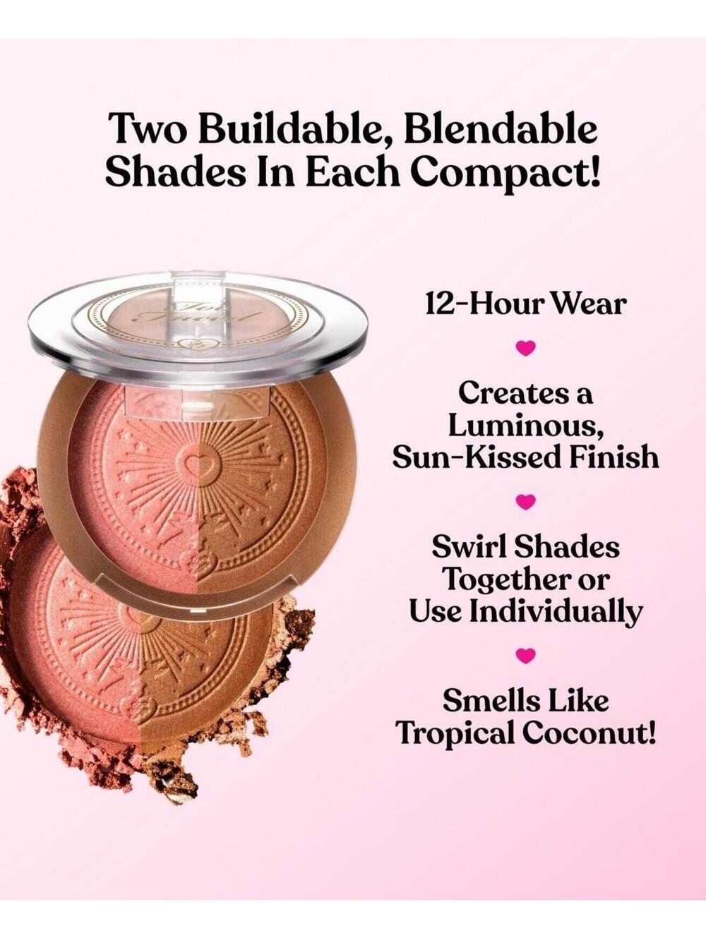 Too Faced Sun Bunny Blushing Bronzer, 0.28 Oz. - Strawberry Bunny - Picture 4 of 4